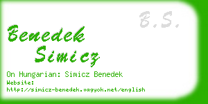 benedek simicz business card